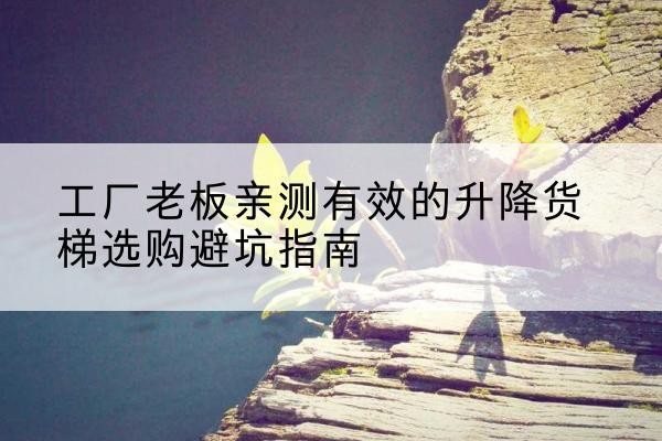 广宁升降货梯怎么选-工厂老板亲测有效的升降货梯选购避坑指南
