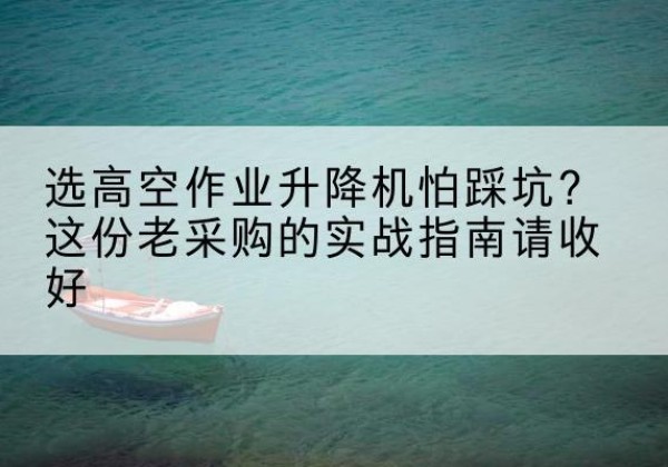 广宁高空作业升降机厂家推荐-选高空作业升降机怕踩坑？这份老采购的实战指南请收好