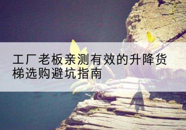 广宁升降货梯怎么选-工厂老板亲测有效的升降货梯选购避坑指南